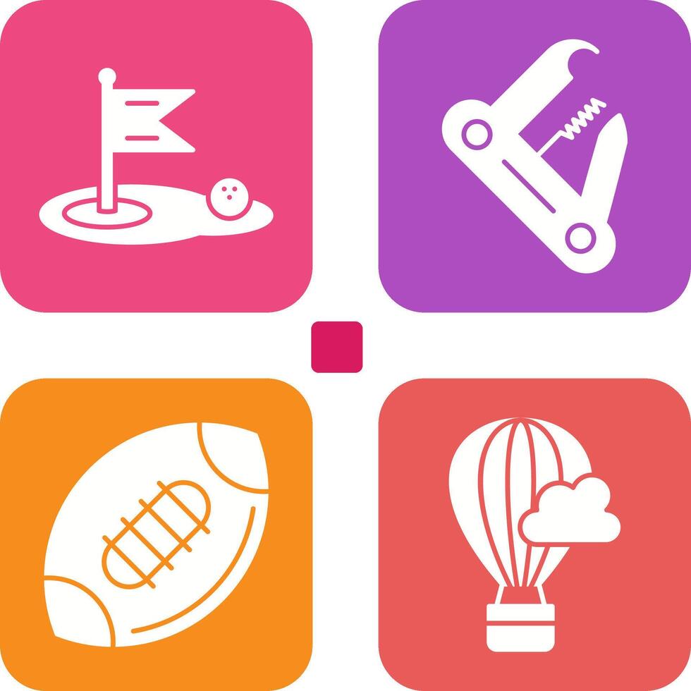 Golf and Swiss Army Knife Icon vector
