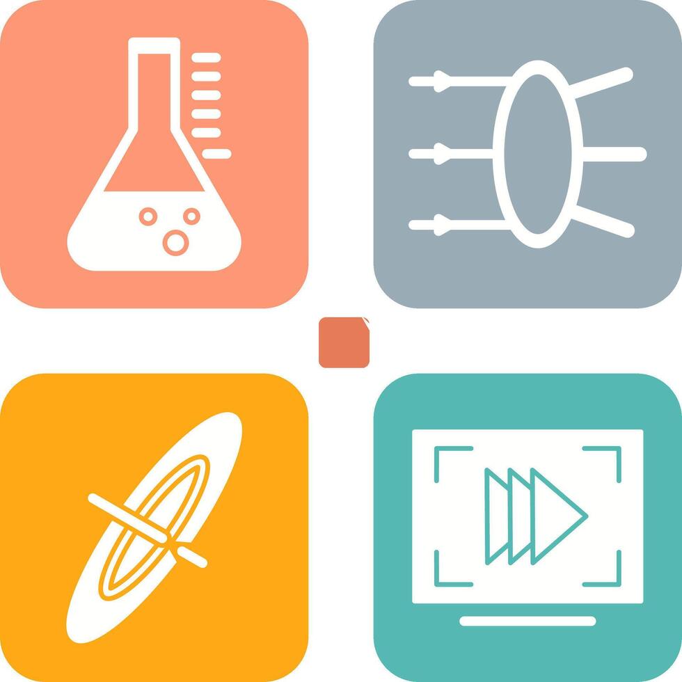 Refraction and beaker Icon vector