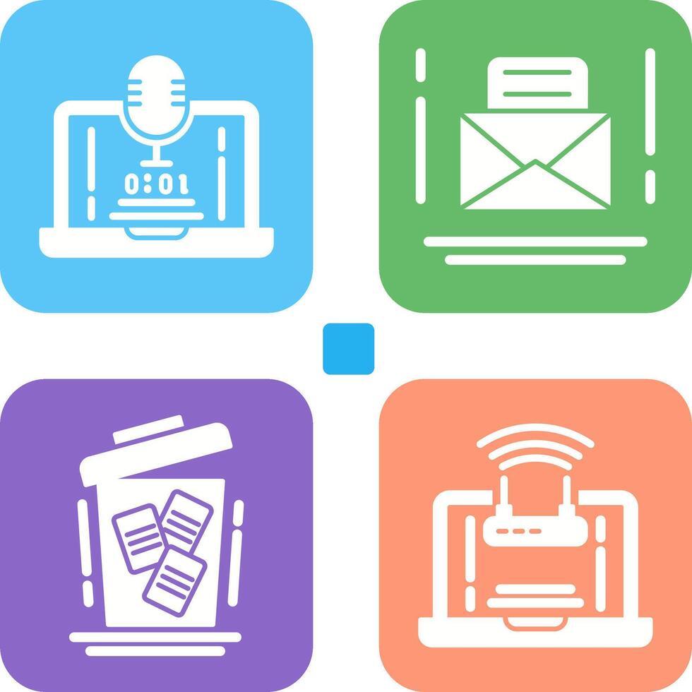 Voice Recorder and Email Icon vector