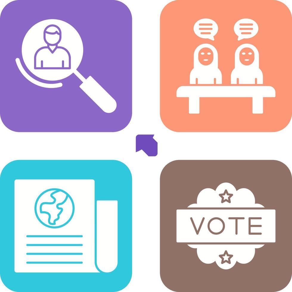Magnifier and Meeting Icon vector