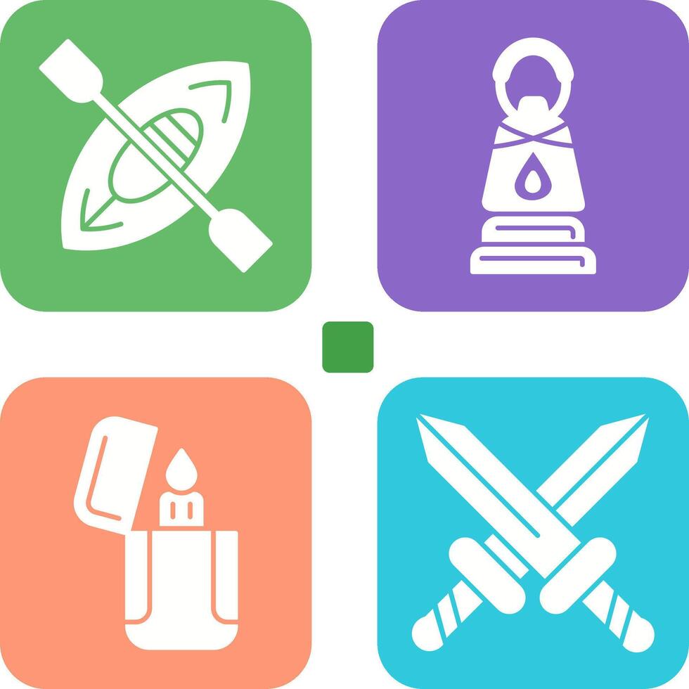 Kayak and Lamp Icon vector