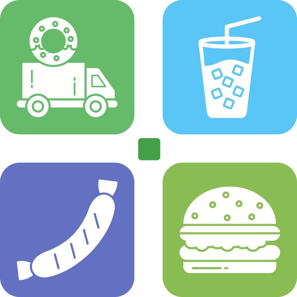 Delivery Truck and Cold Drink Icon vector