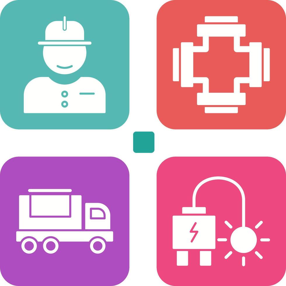 Worker and Plumbing Icon vector