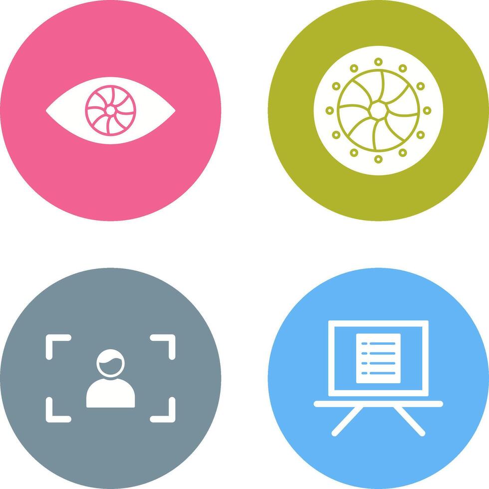 eye and optical diaphram Icon vector