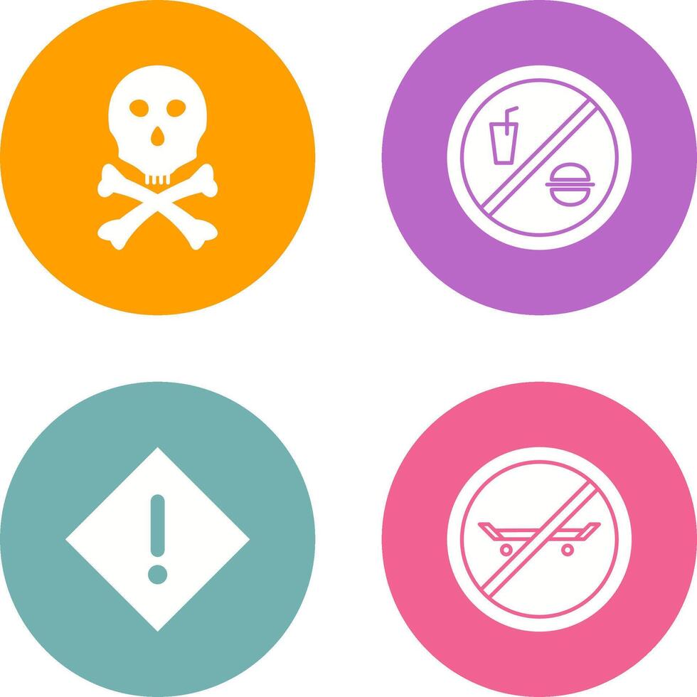 death sign and no foods or drink Icon vector