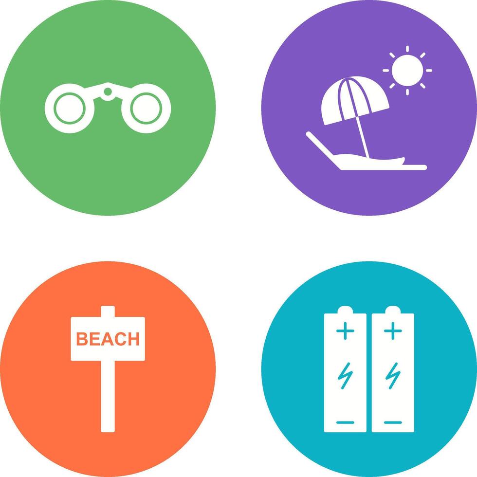 Binoculars and beach Icon vector