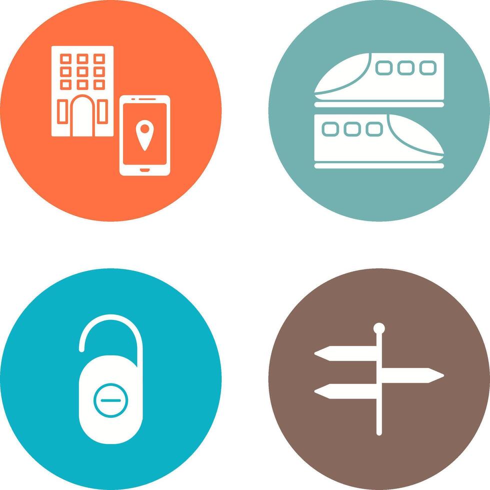 find hotel and train Icon vector