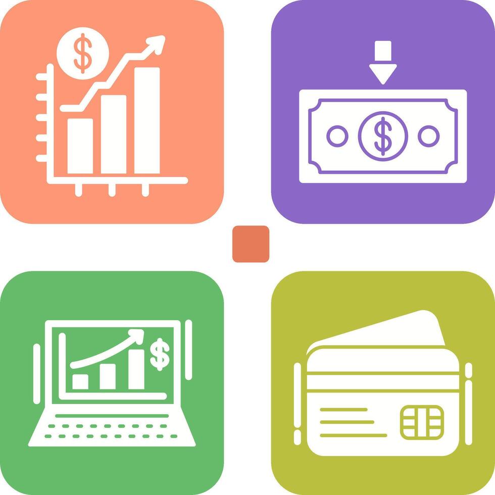 Chart Up and Money Down Icon vector
