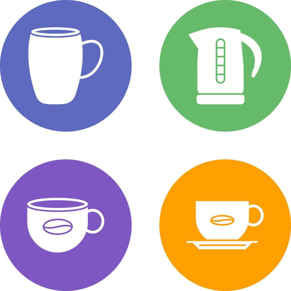 mug and kettle Icon vector