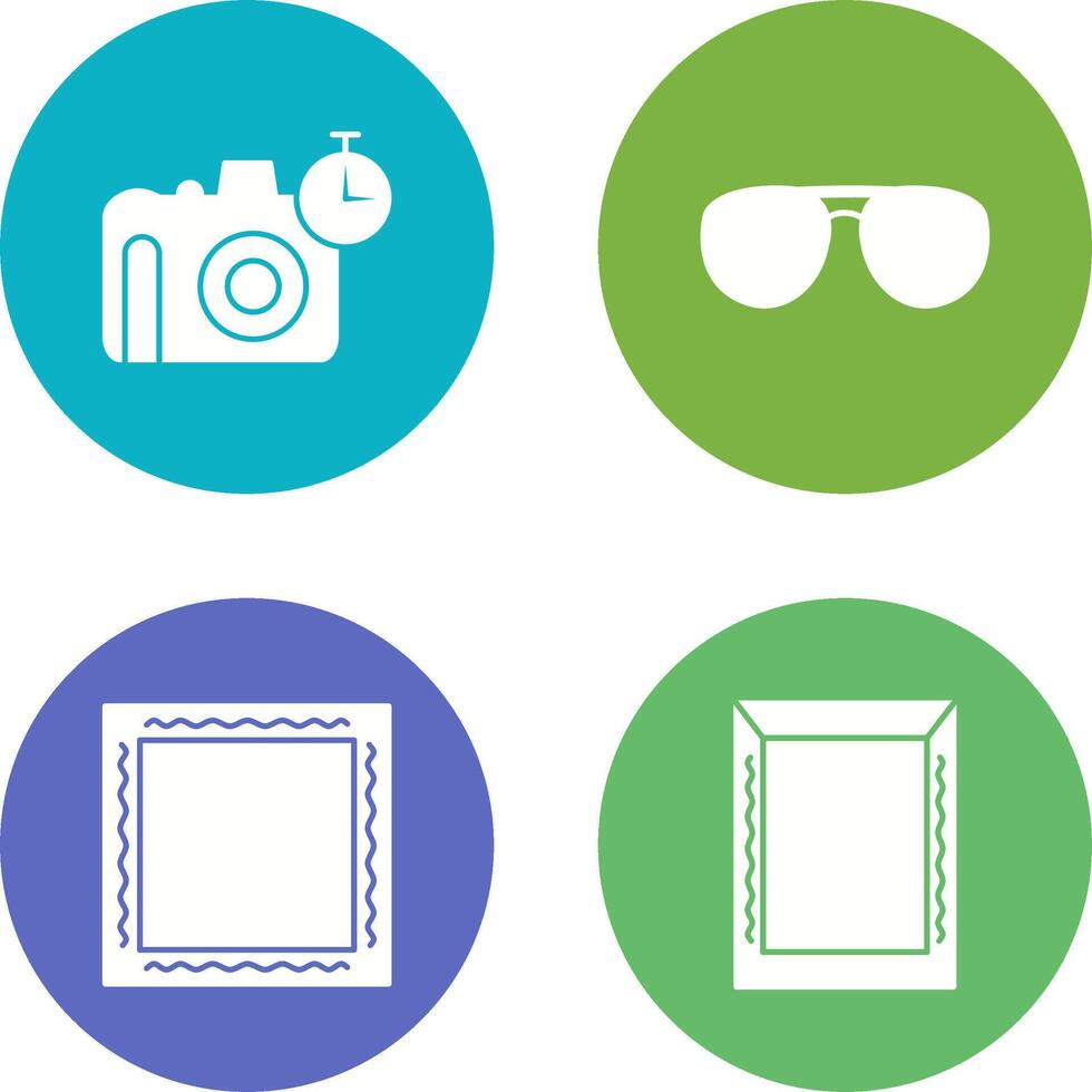 glasses and timer on camera Icon vector