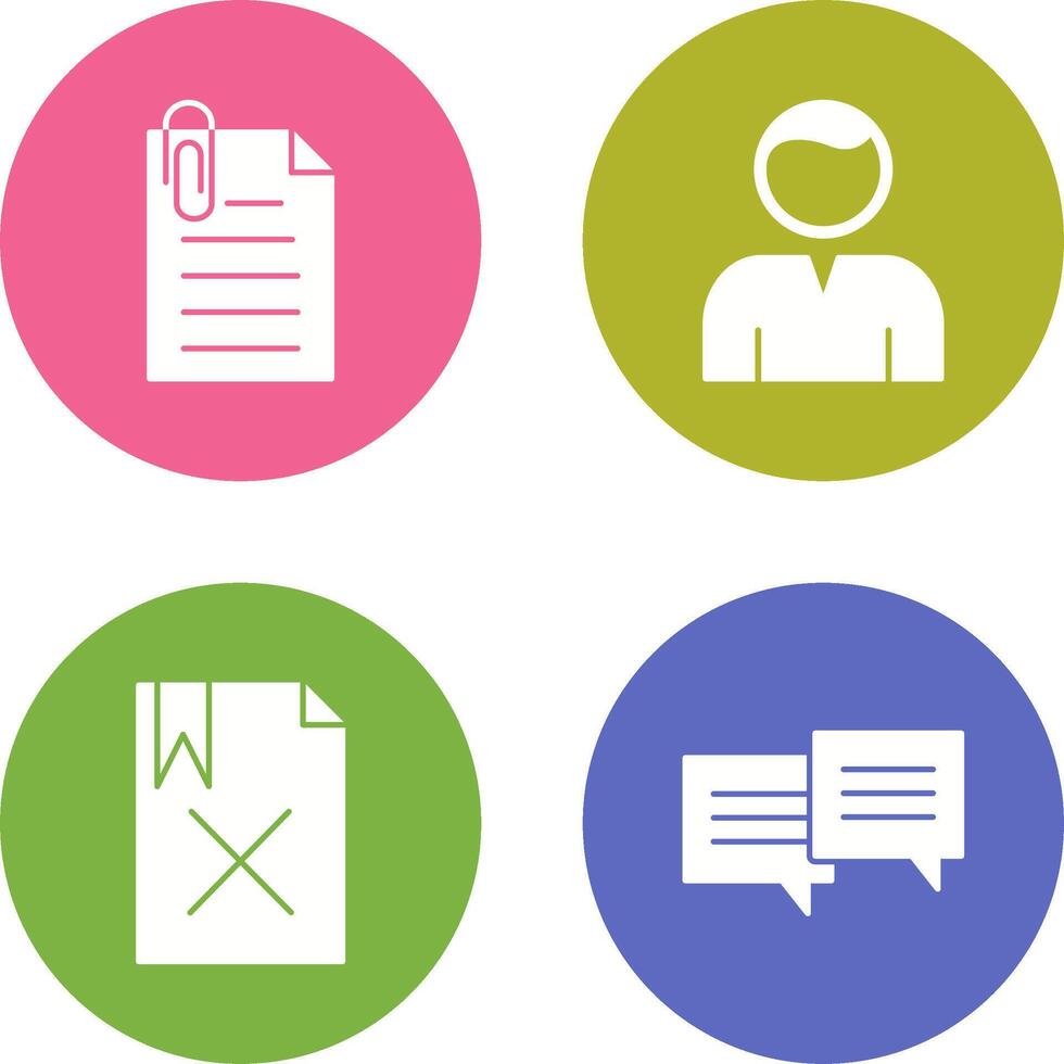 attachment and user Icon vector