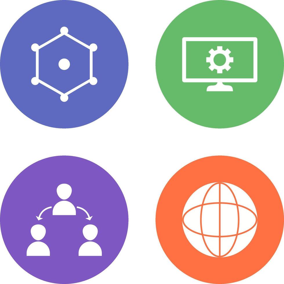 nodes and network setting Icon vector