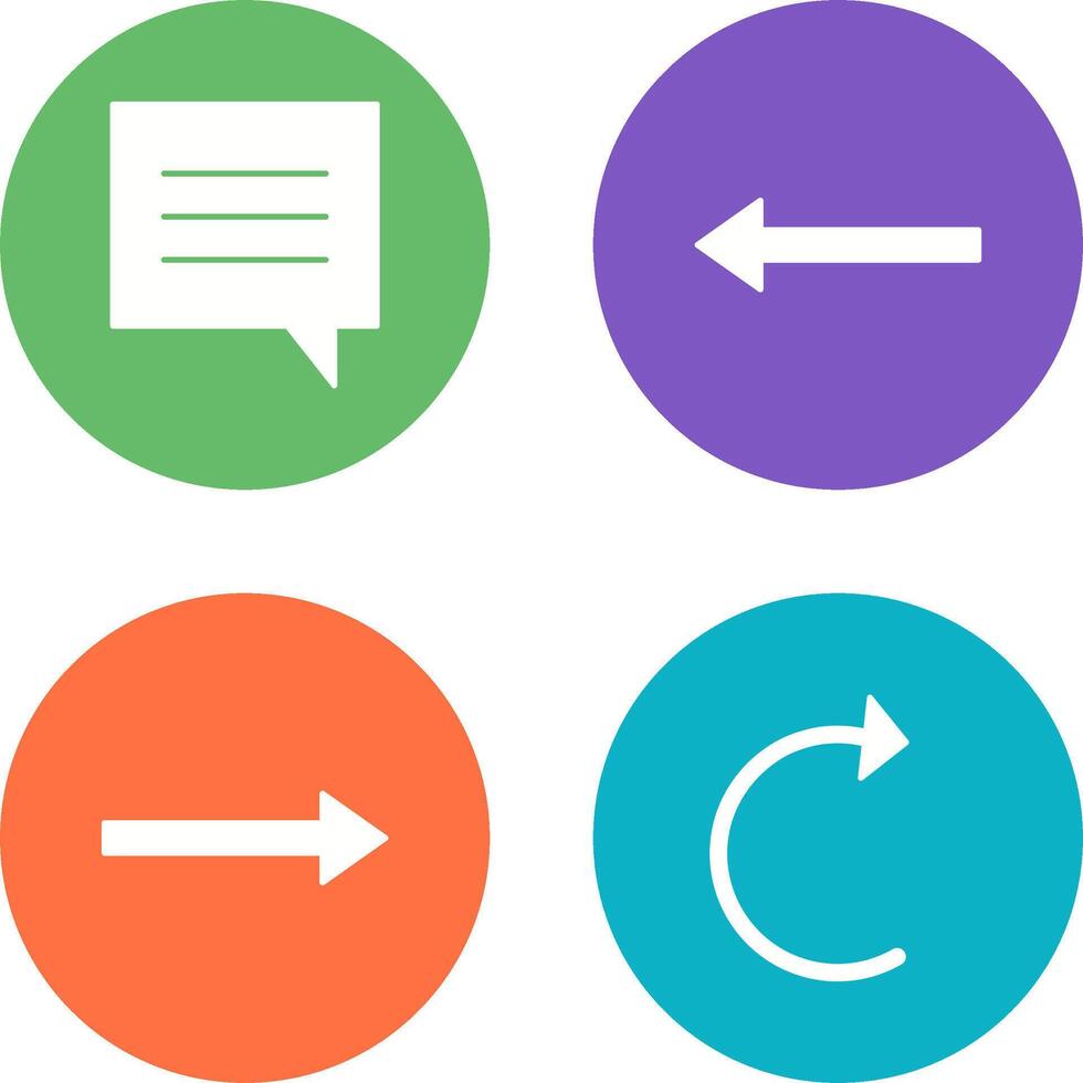 single chat bubble and left arrow Icon vector