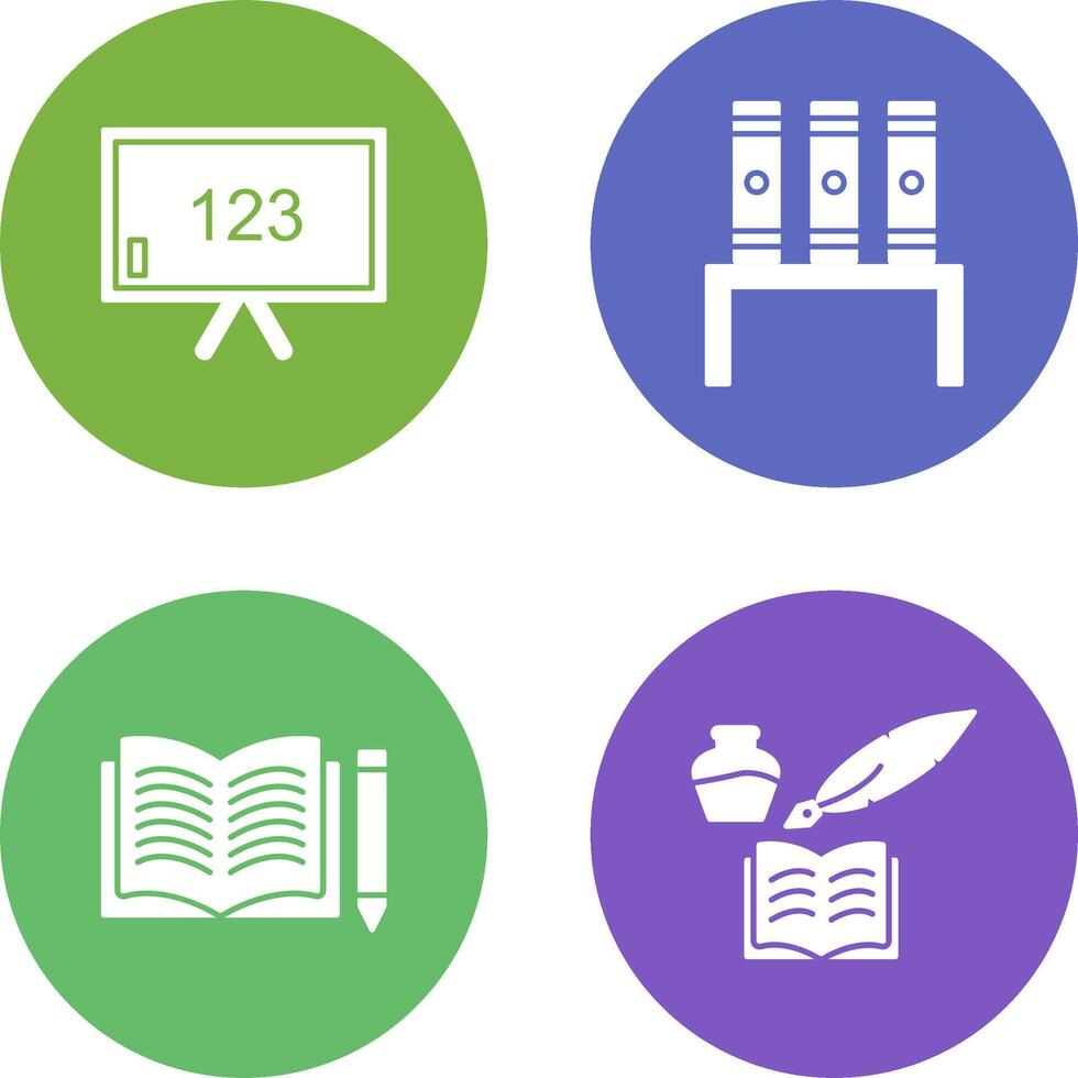 Classroom Board and Bookstand Icon vector