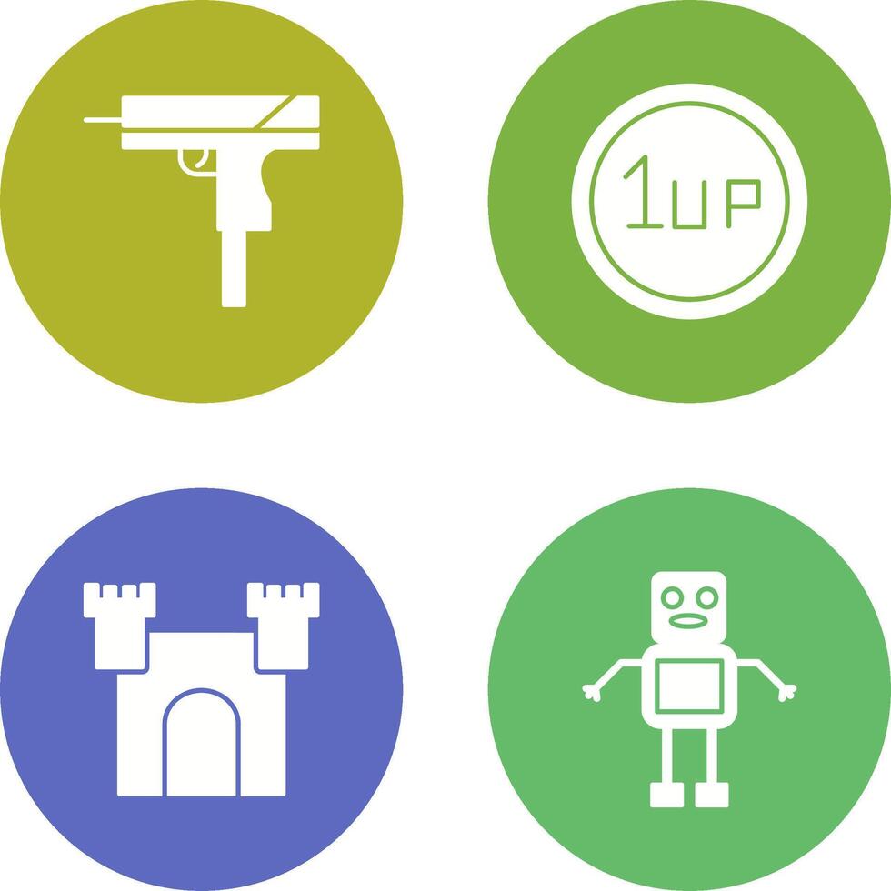 Gun and 1UP Icon vector