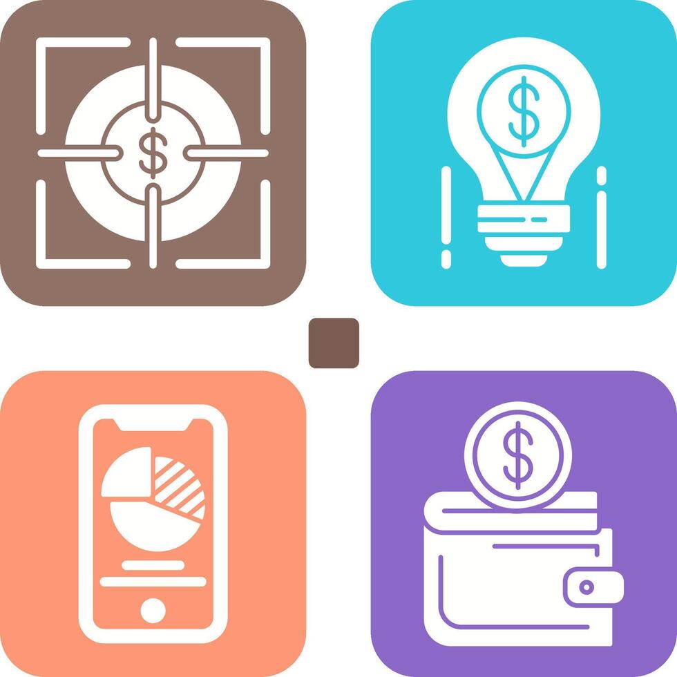 Target and Light Bulb Icon vector
