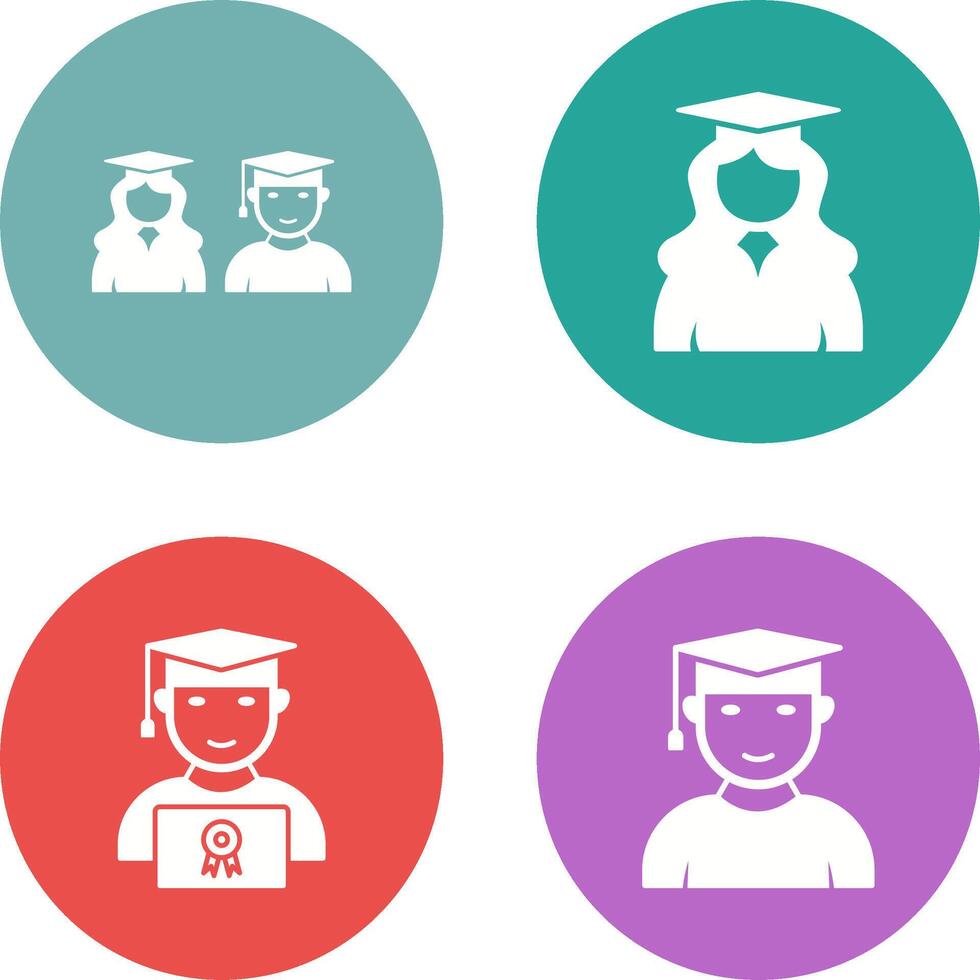 Graduates and Female Graduate Icon vector