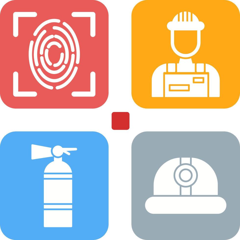 Fingerprint and Riot Police Icon vector