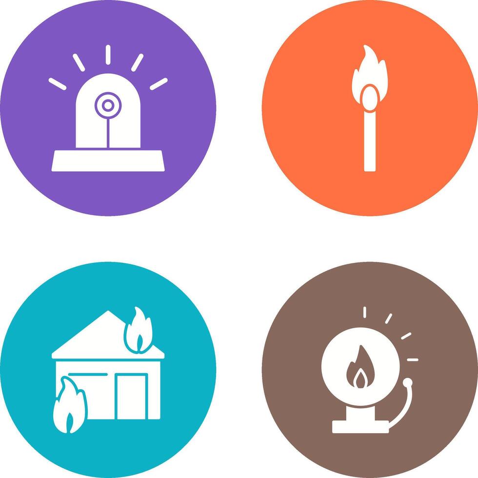 siren and lit matchstick Icon vector