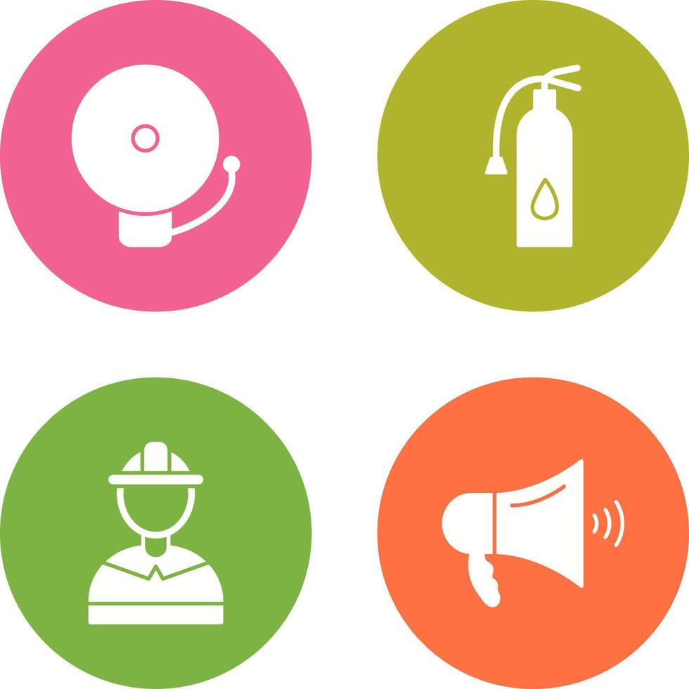 alarm and fire extinguisher Icon vector