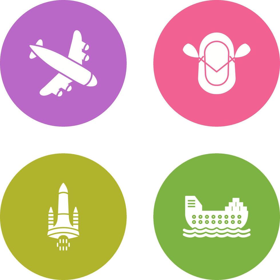 Landing Airplane and Dinghy Icon vector