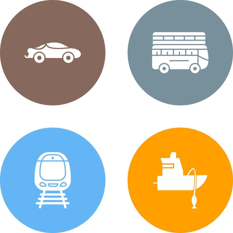 Sports Car and Double Icon vector