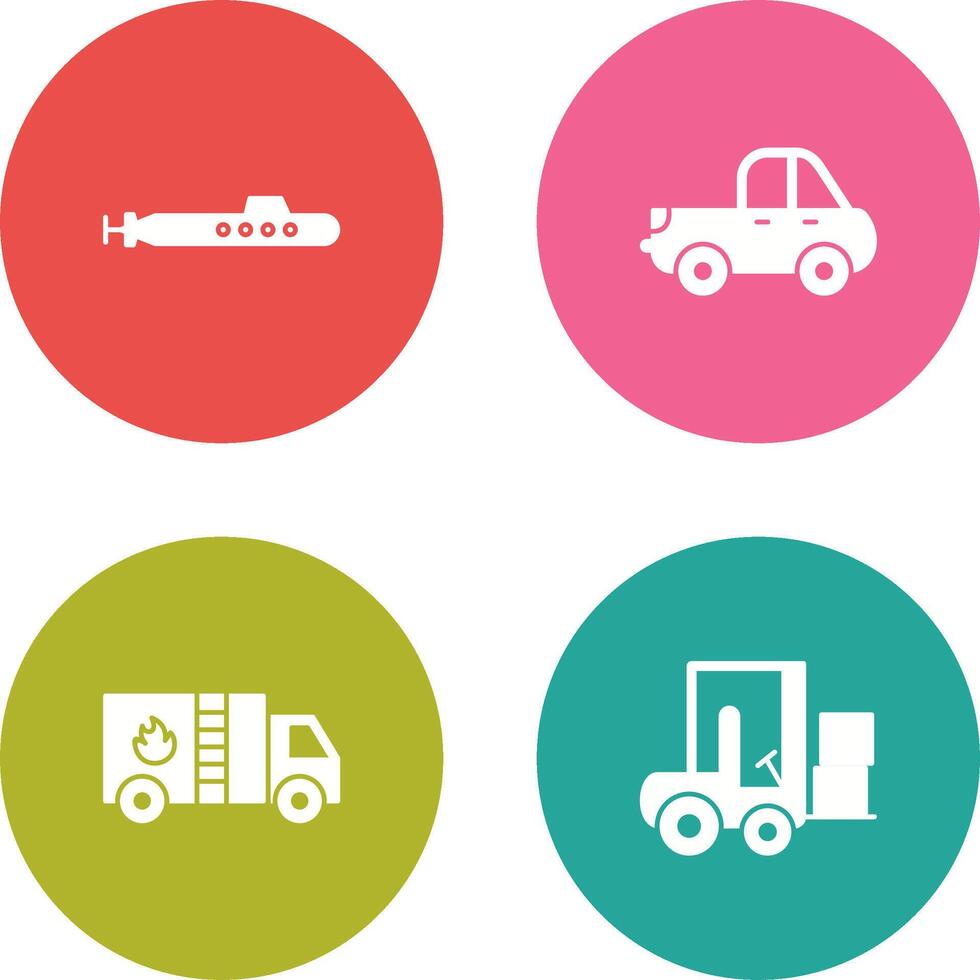 Submarine and Pickup Icon vector