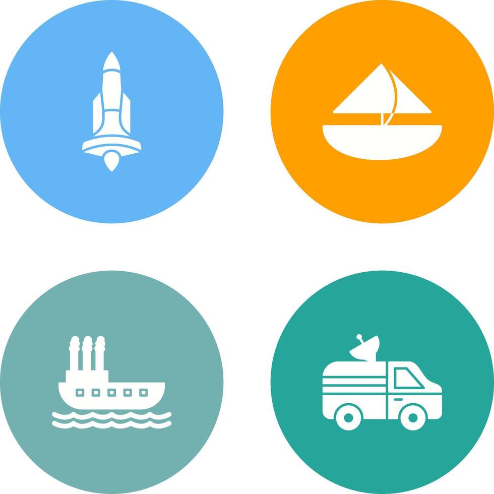 Rocket and Small Yacht Icon vector