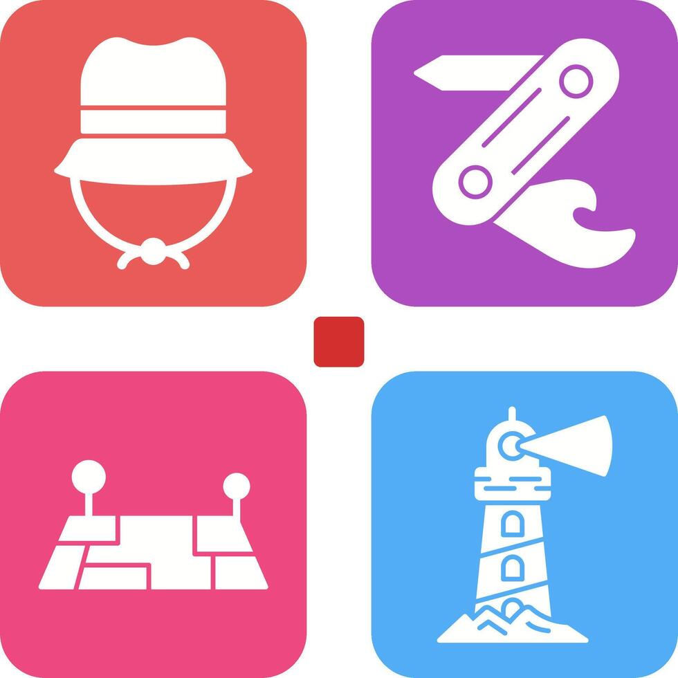 Camping Gas and Swiss Army Knife Icon vector