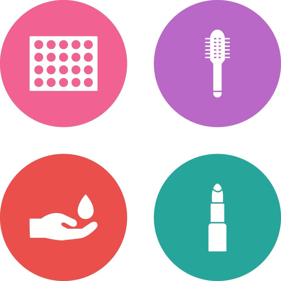 Colored Palette and Comb Icon vector