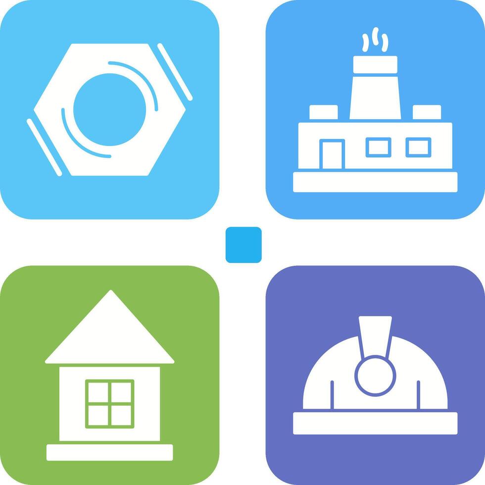 Factory and Nut,food Icon vector