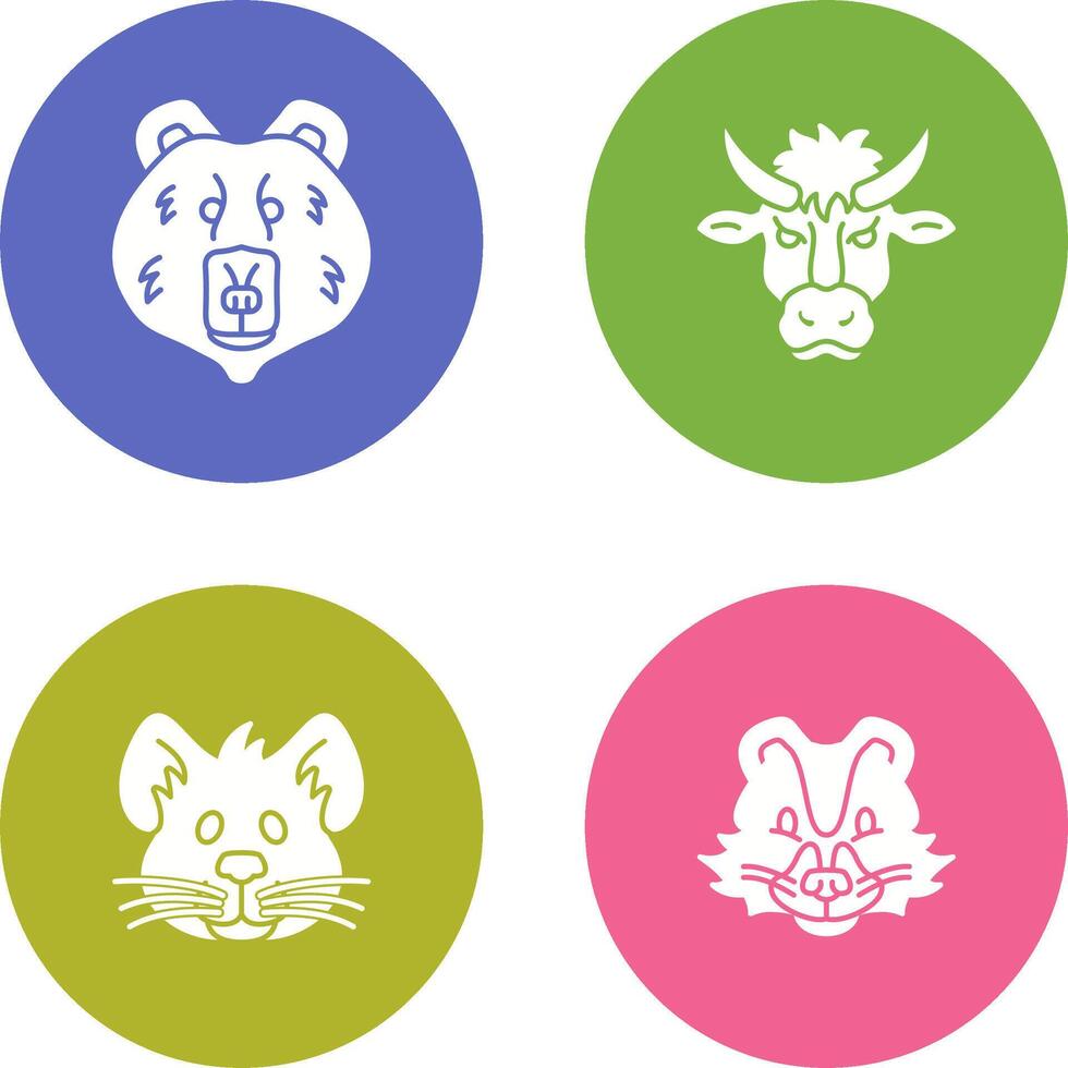 Polar Bear and Bison Icon vector