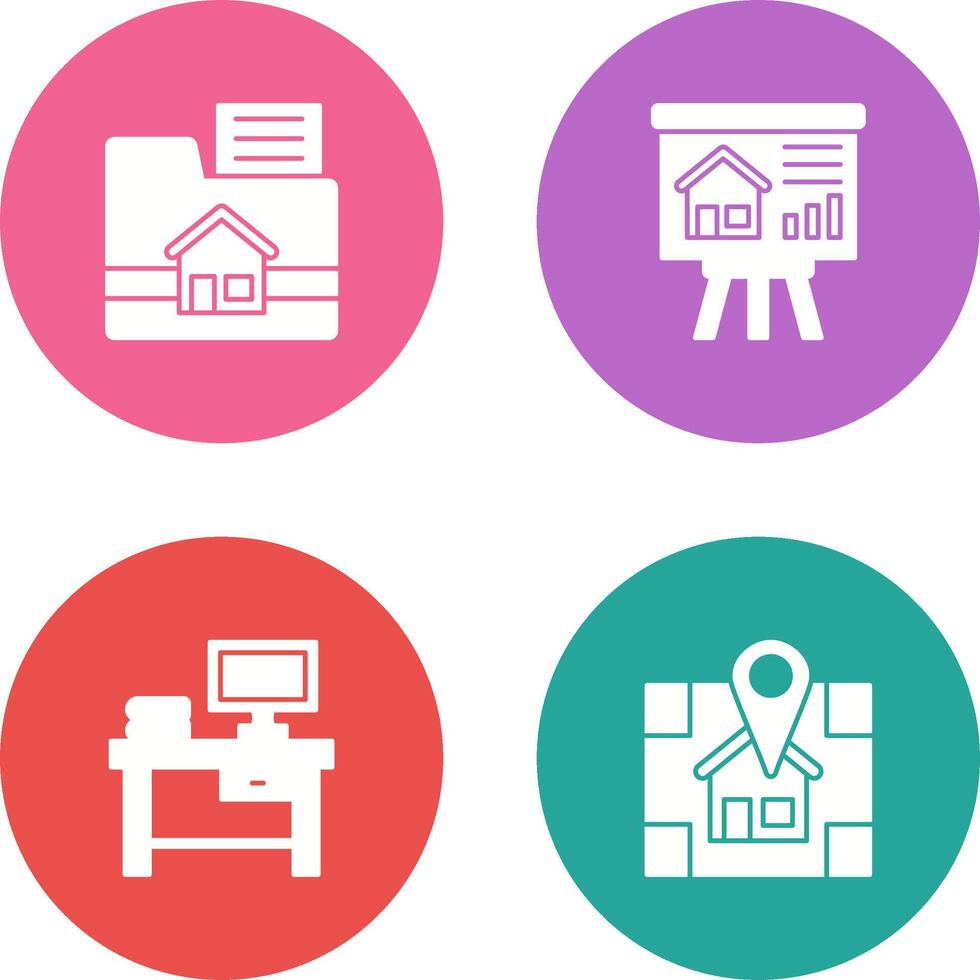 Folder and Presentation Icon vector
