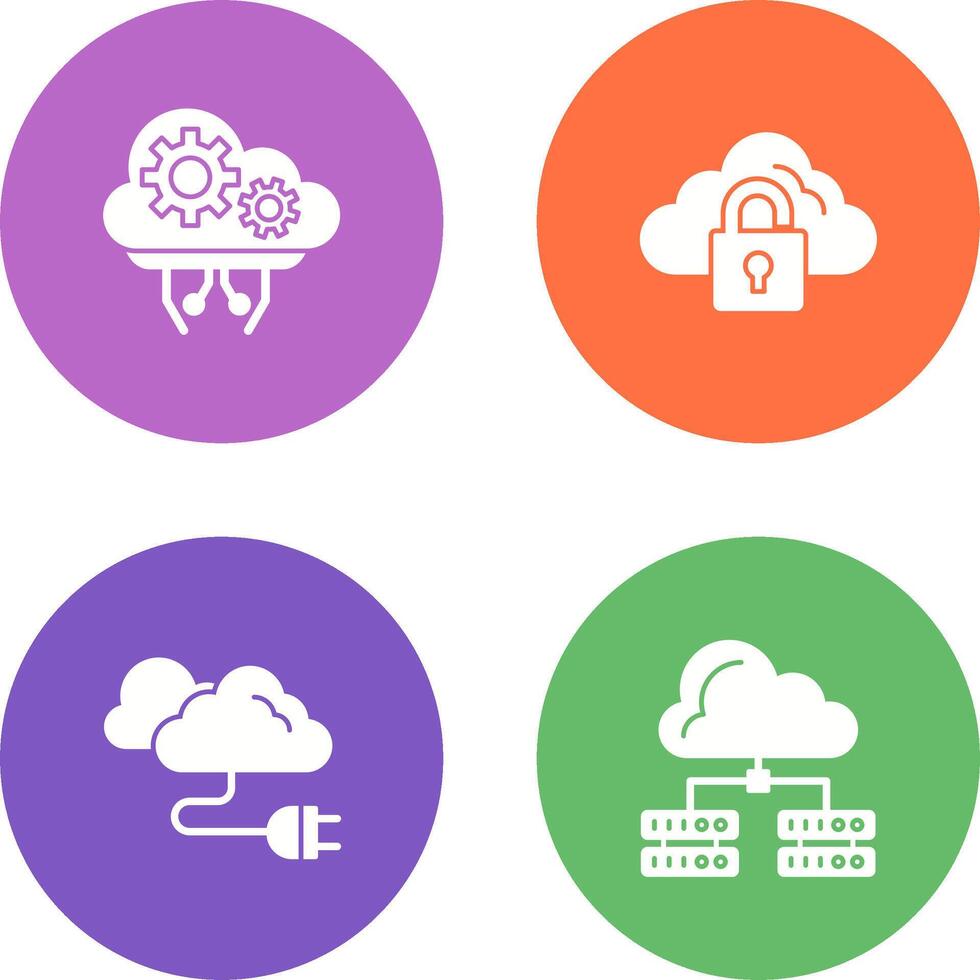 Cloud Comuting and Lock Icon vector