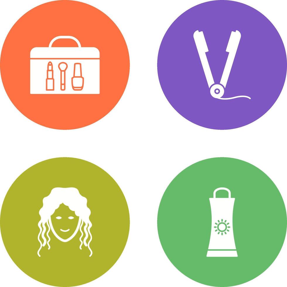 Cosmetics and Straightener Icon vector