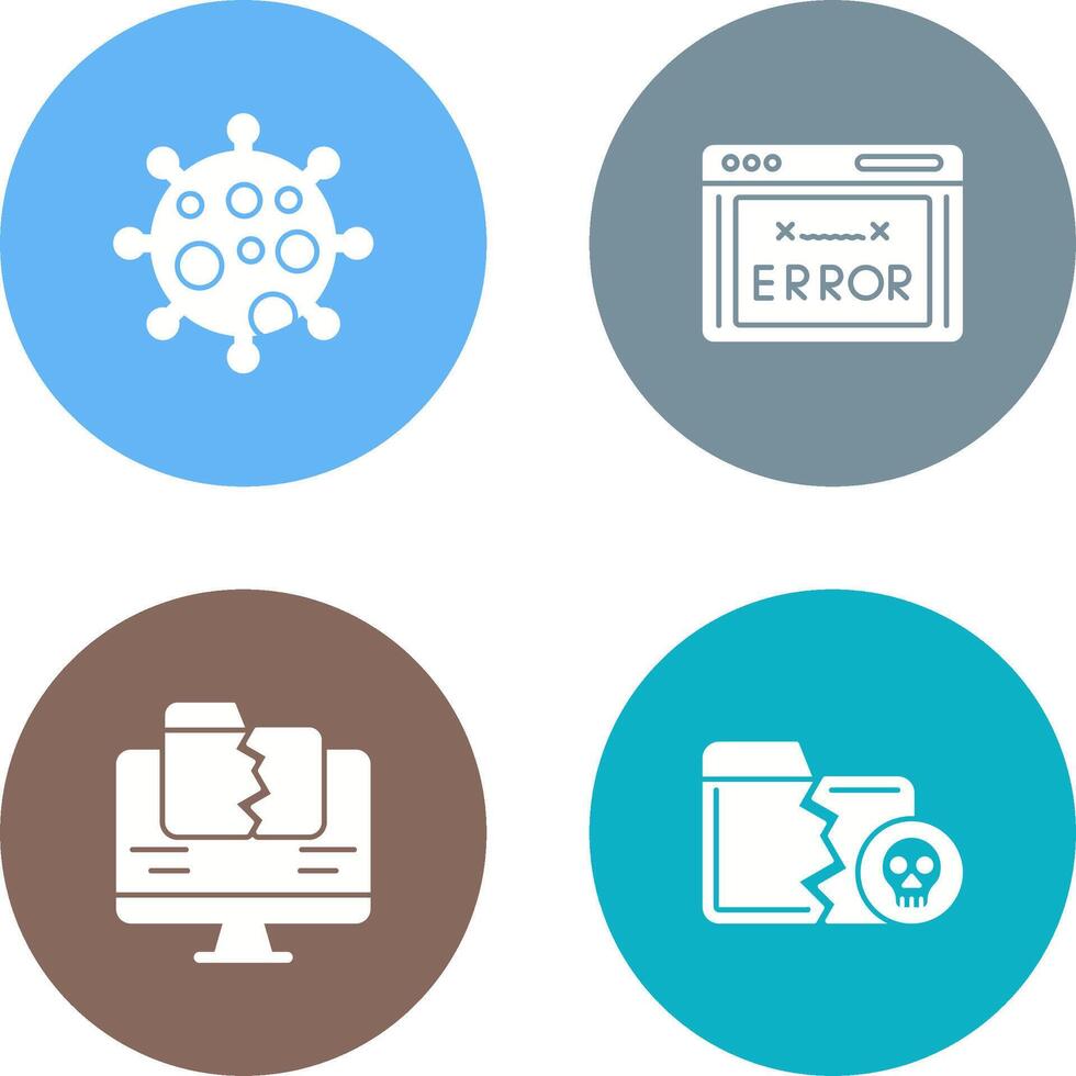 Virus and Error Code Icon vector
