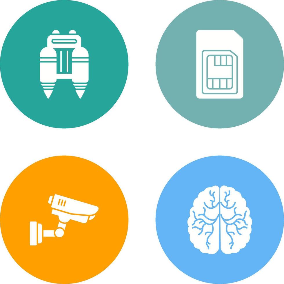 Jetpack and Sim Card Icon vector