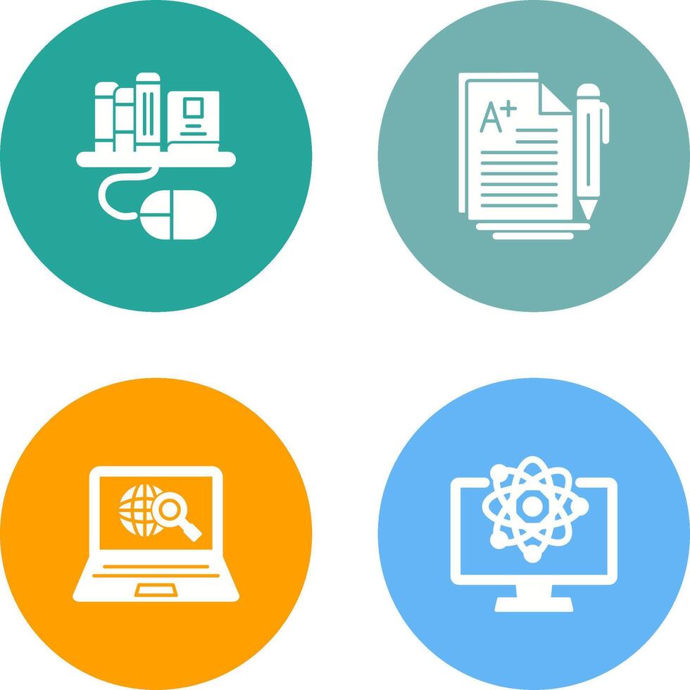 Digital Library and Essay Icon vector