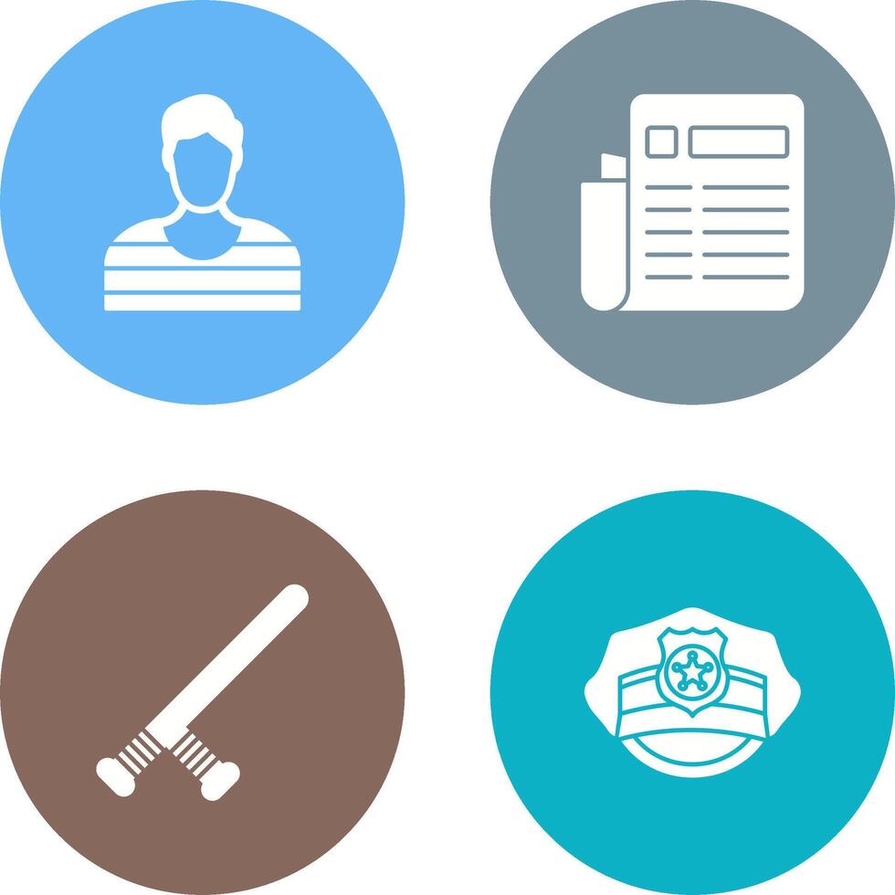 Prisioner and Newespaper Icon vector