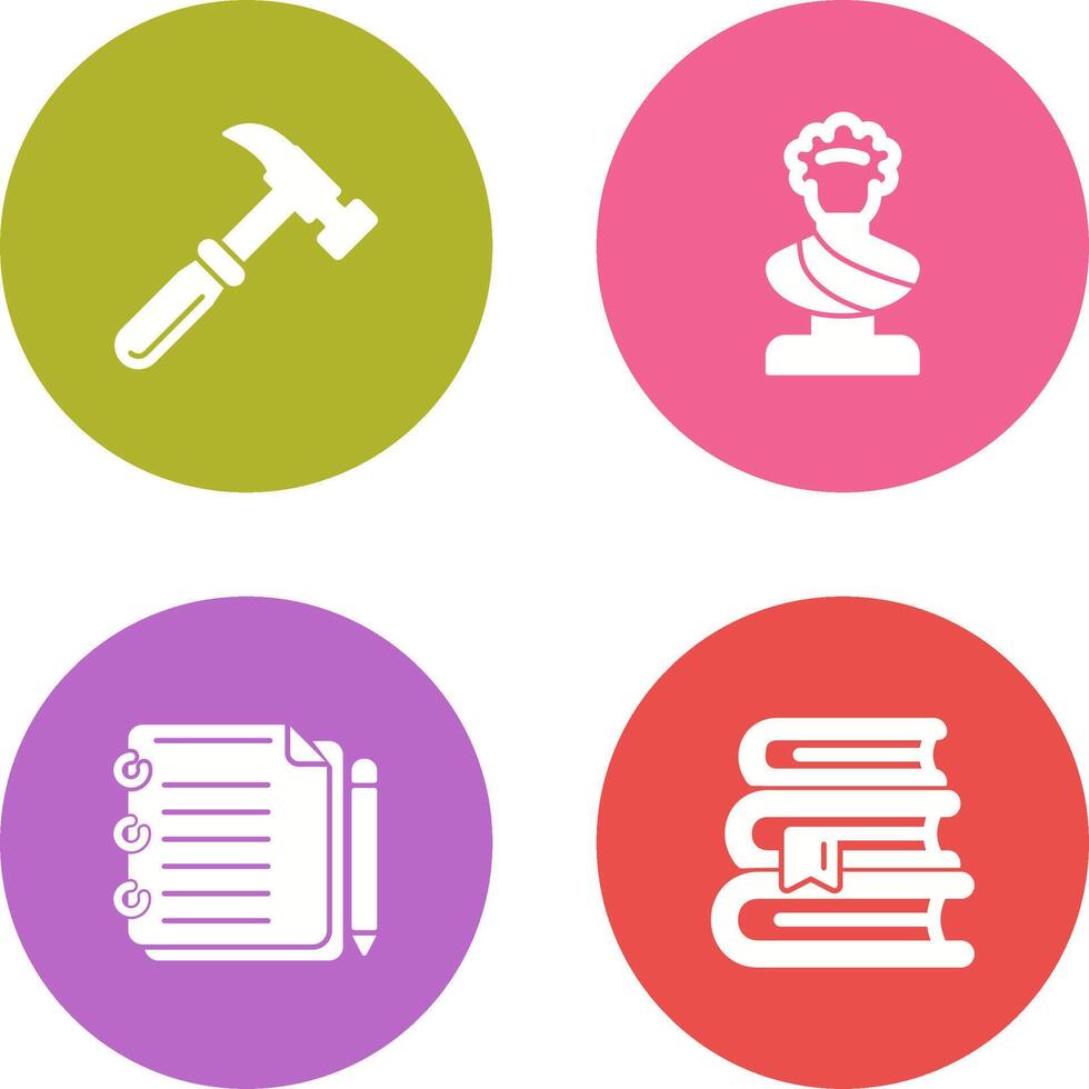 Hammer and Statue Icon vector