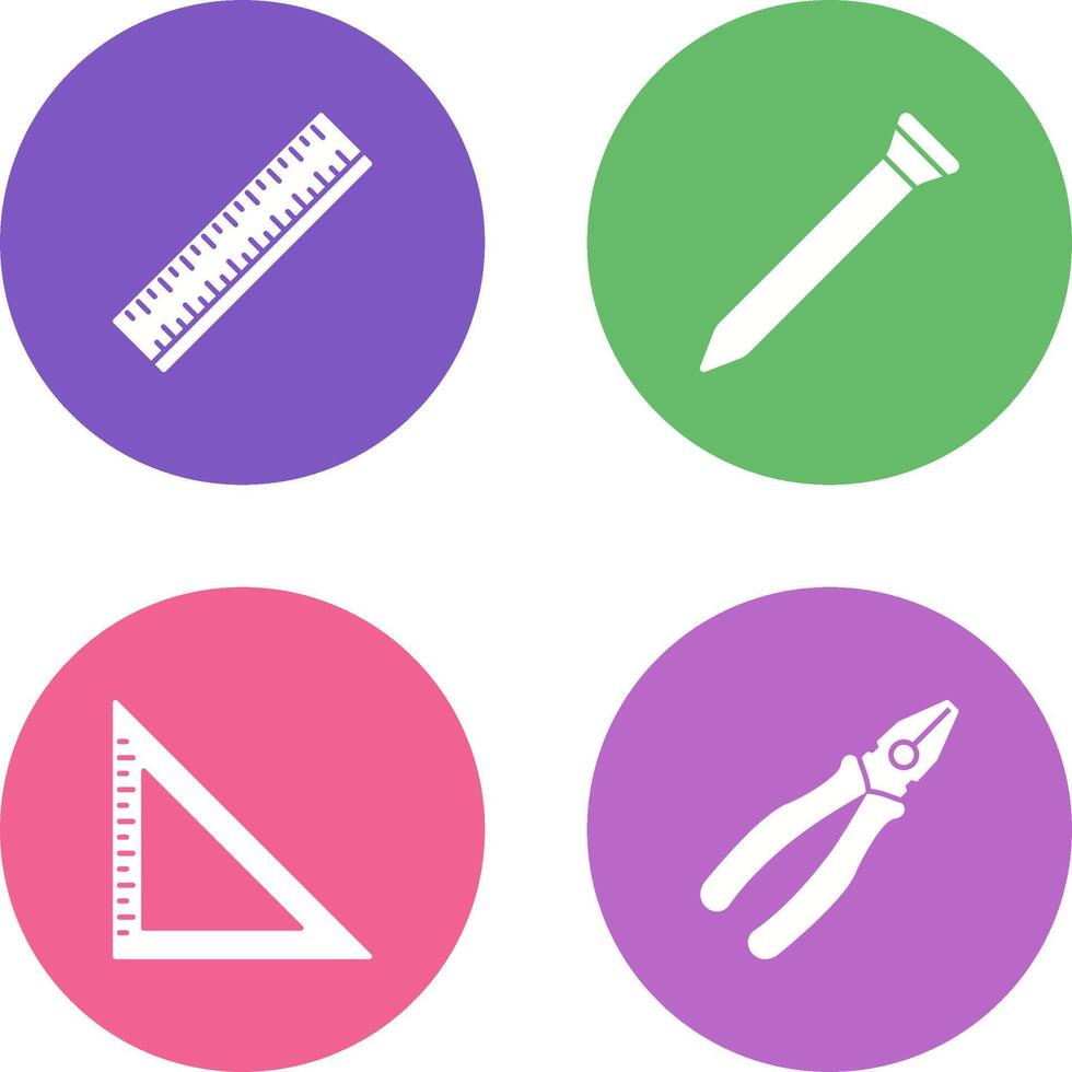 Ruler and Nail Icon vector