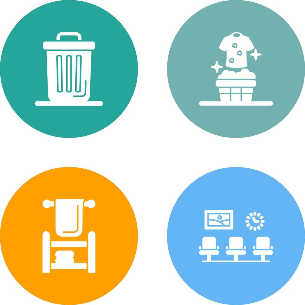 Trash Can and Laundary Icon vector