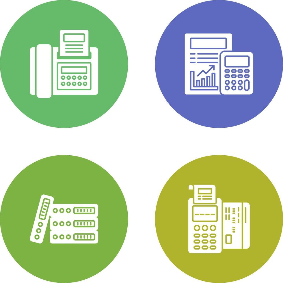 Fax and calculating Icon vector