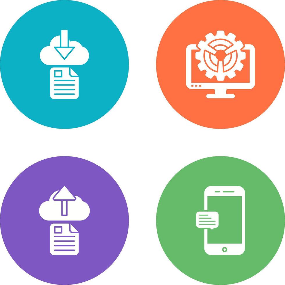 File Download and Monitor Icon vector