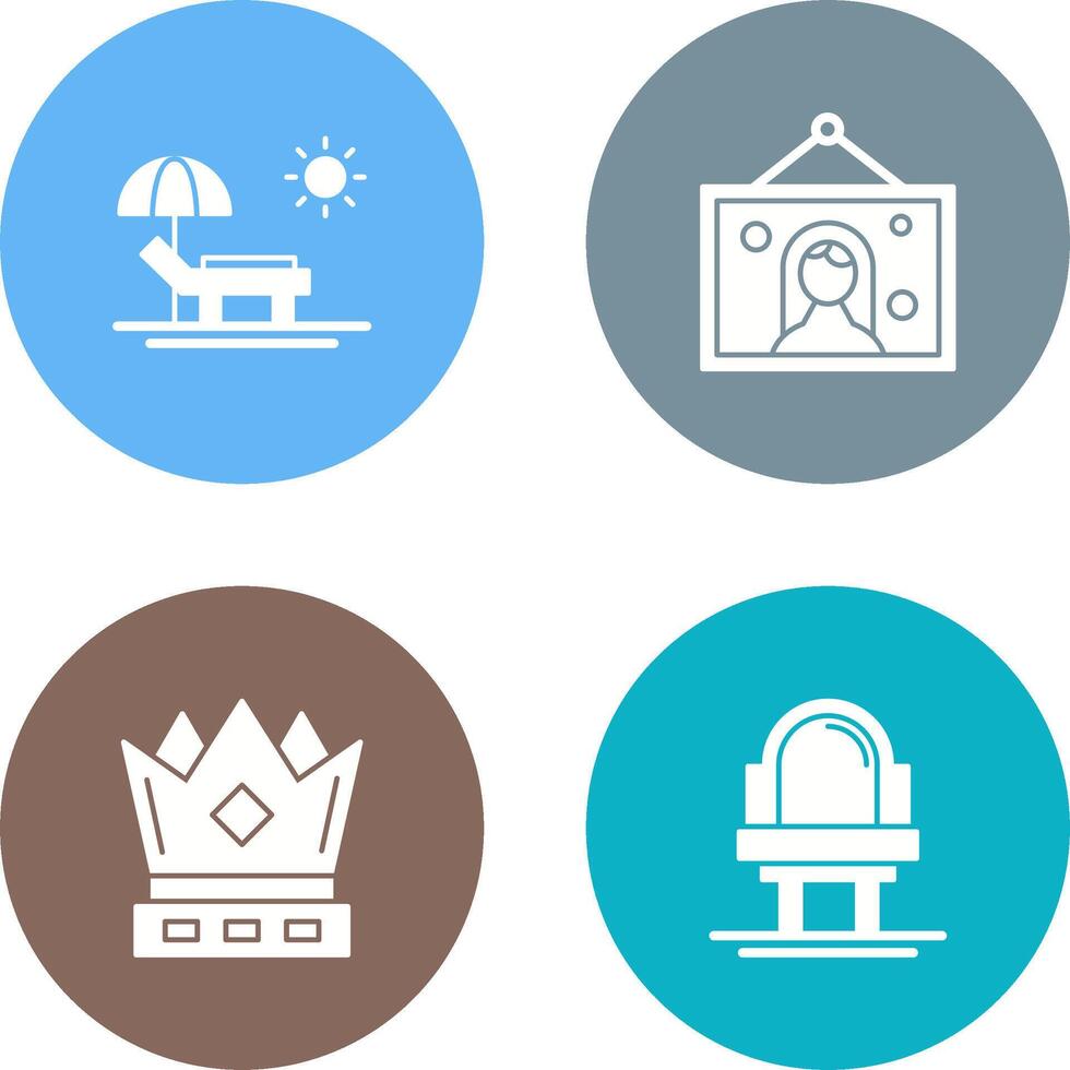 Hammock and Wedding Photo Icon vector