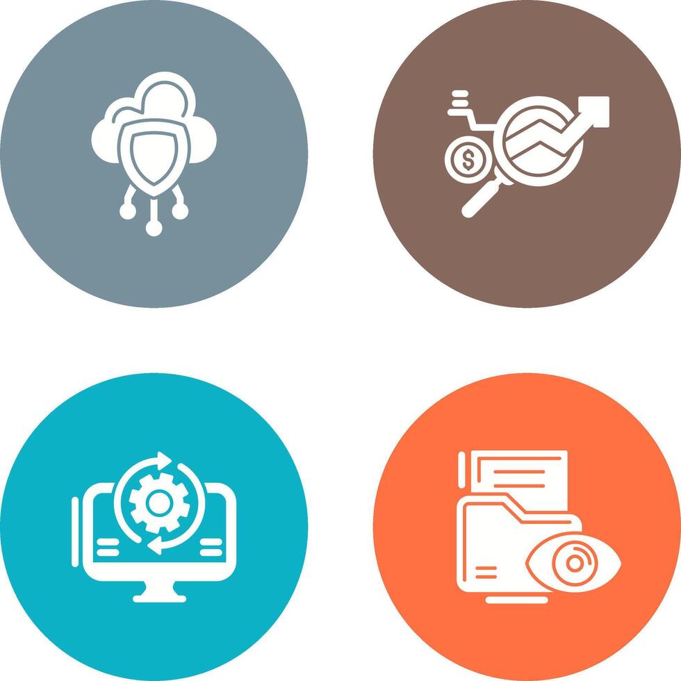 Data Protection and Data Research Icon vector