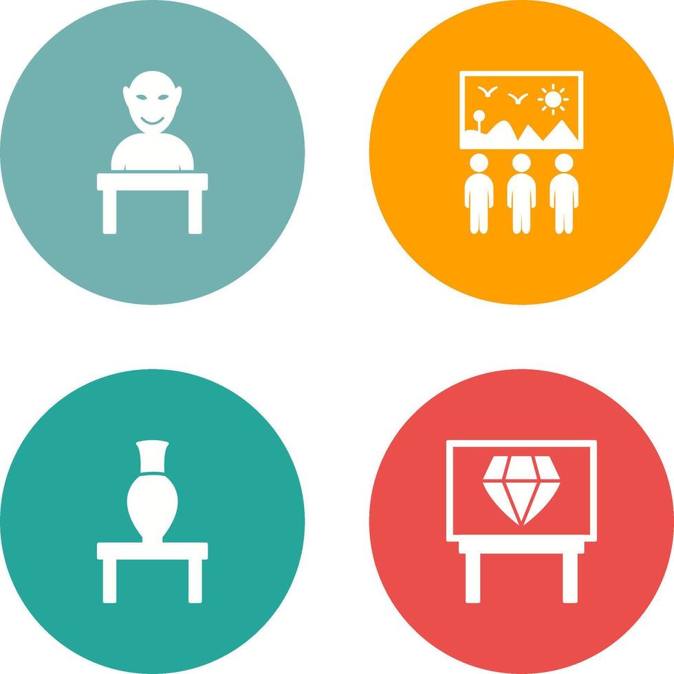 Human Sculpture and Viewing Icon vector
