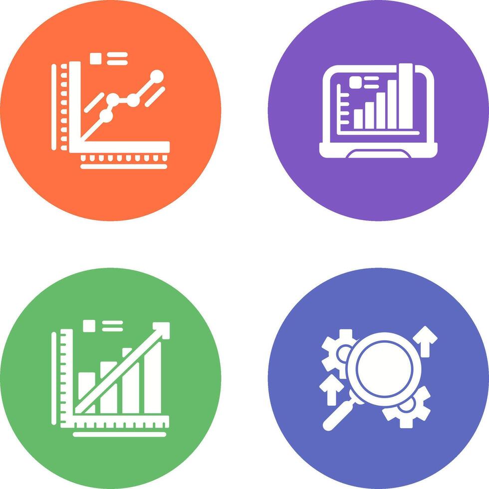 Graph and Laptop Icon vector