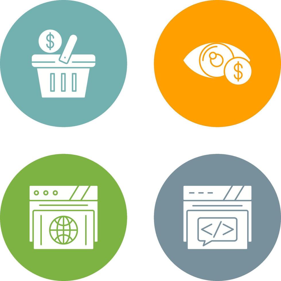 Shopping Basket and Eye Icon vector