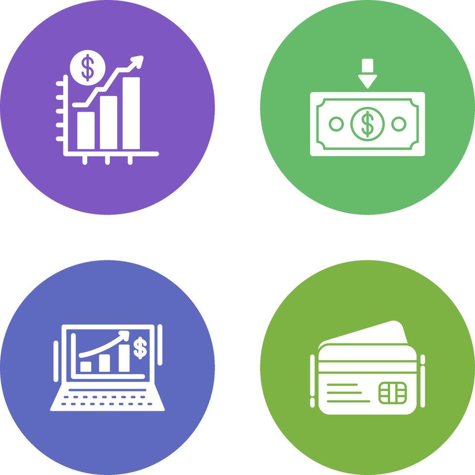 Chart Up and Money Down Icon vector